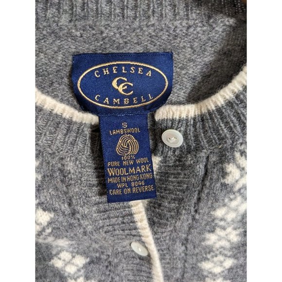 Vintage Chelsea Campbell Lambswool Knit Cardigan Women's Size Small - Picture 4 of 7